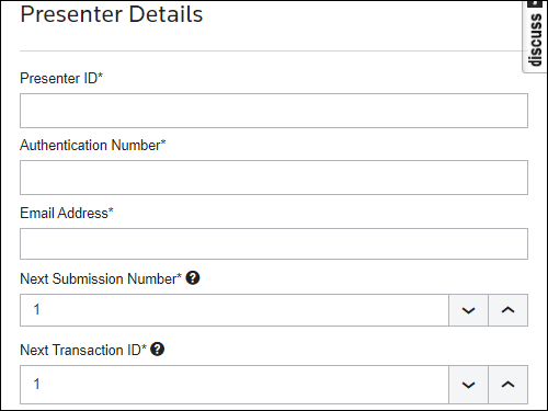 Screenshot of Onvio showing the Presenter Details dialog.